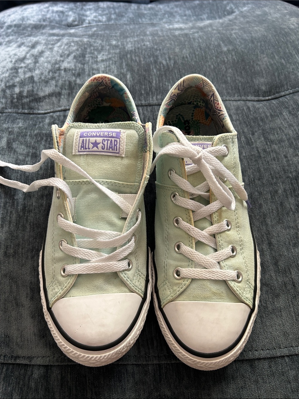 Converse All Star Low Top Sneakers in Mint Green and White